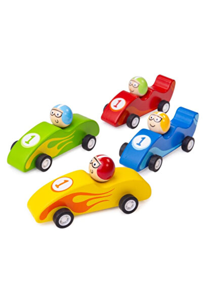 BIGJIGS Toys سيارة سباق تعمل بالسحب الخلفي (قطعة واحدة)