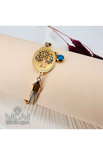 EASERA TİCARET Steel Tree of Life Bracelet
