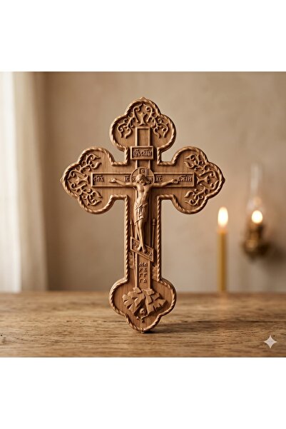 OEM Cross carved in oak – 20 x 14 cm