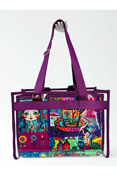 MORA BAG Şeffaf Çantalı Taşıma Çantası Frida Mavi Kız