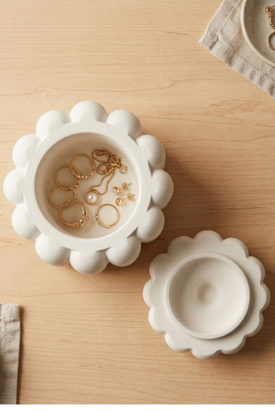 SOUL AND HEAT Decorative Bubble Storage Box with Lid, Multi-Purpose Storage Box, Candy Container, Candle Holder with Lid, Makeup Organizer, Home Gift, Prayer Bead Box