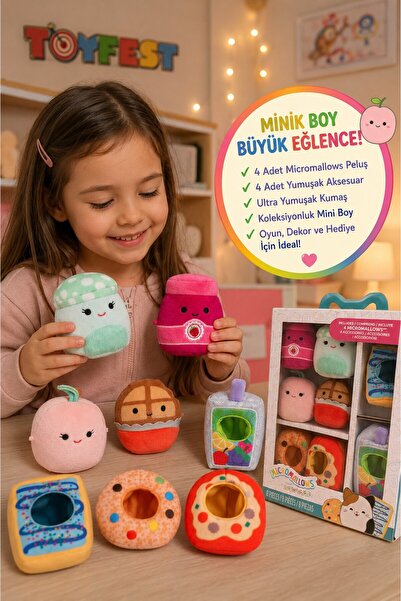 TOYFEST Squishmallows Micromallows Snack Machine Deluxe Peluş Seti 8 Parça Li...