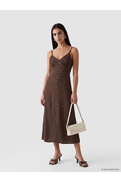 LC Waikiki Esvab • Modern & Distinctive V-Neck Dress with Drawstring and Rope...