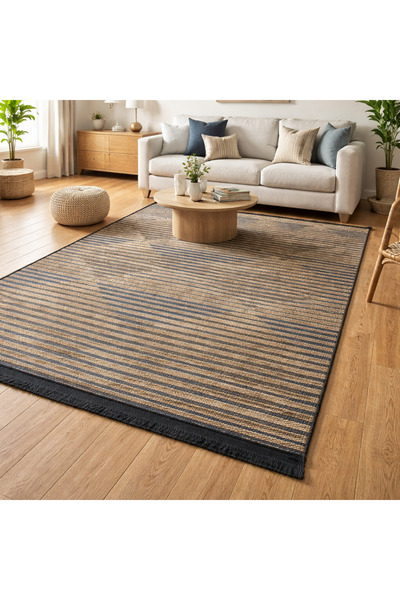 İPLİKZADE Pamuklu Kilim Naturel Dokuma Taban Kolay Temizlenir Salon Mutfak Ye...