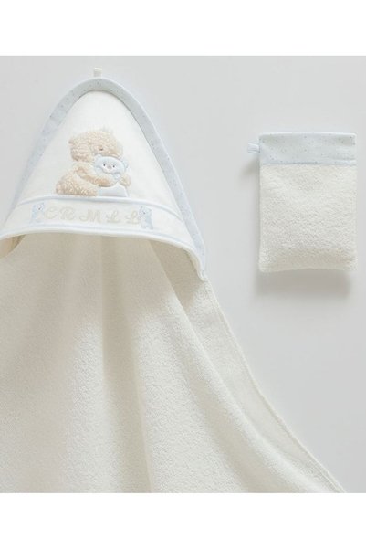 Caramell İncibaby Newborn Baby Boy Textured Swaddle Towel 82X90 cm and 1 Pouch Set of 2 New Season