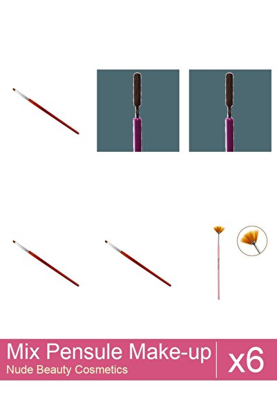 Makeup Mix Set 6 products Makeup Brushes: Cat's Tongue Gel Brush - no.4, Fan ...