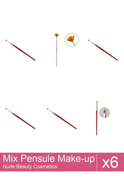 Makeup Mix Set 6 products Makeup Brushes: Cat's Tongue Gel Brush - no.4, Fan ...