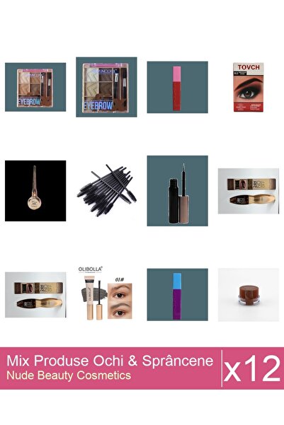 Makeup Set Mix 12 produse Rimel Sprancene: Set periute pentru stilizarea spra...