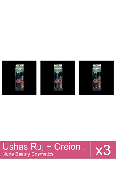 Makeup Set 3x Ushas Lipstick + Pencil. no. 13