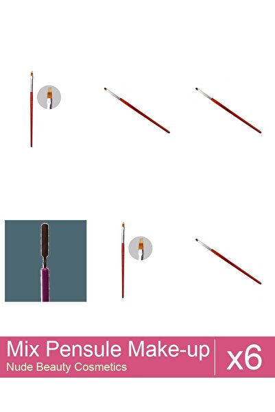 Makeup Set Mix 6 products Makeup Brushes: Cat's Tongue Gel Brush - no.2, Oran...