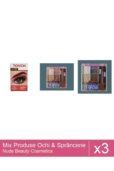 Makeup Set Mix 3 produse Rimel Sprancene: Fard de sprancene SevenCool, Nr 1, ...