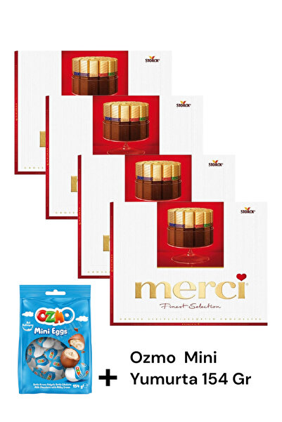 KMS HOME Merci Storck Red Karışık Kutu Çikolata 250 Gr x 4 Adet Hediyelik Çik...