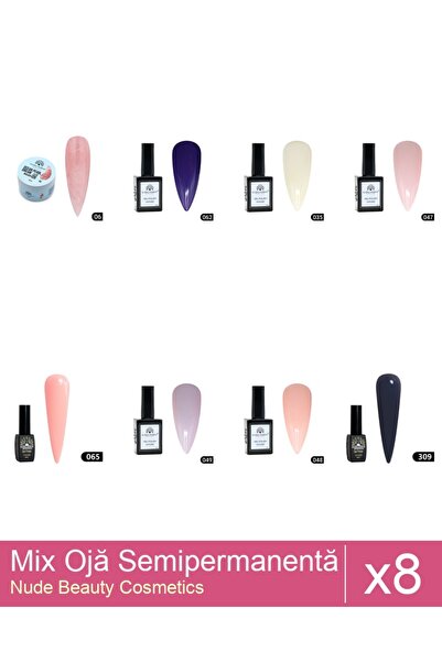 Makeup Set Mix 8 produse Nail Oja: Oja semipermanentă Global Fashion, Gel pol...