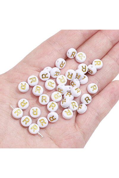 Choice22 4X7mm 100pcs R About 100Pcs Acrylic English Letter Flat Beads Unique...