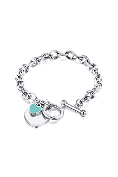 Choice8 Silver green Heart Shaped Stainless Steel Bracelet Personalized Chain...