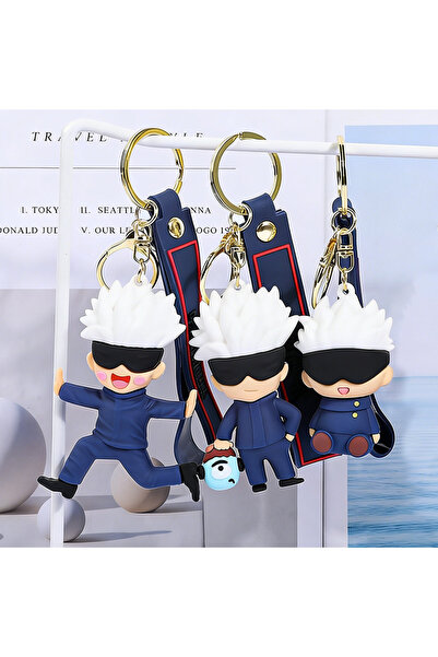 Choice1 Bandai 3pcs Jujutsu Kaisen Satoru Gojo 3D Silicone Keychain Set Anime...