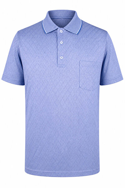 trender Classic Light Blue Men's Polo Neck T-Shirt 719