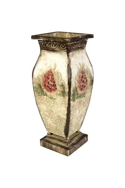 Goliat Vază metalică, pictată manual, Goliat, 35x13 cm