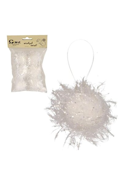 Goliat Set de 6 globuri de zăpadă, Goliat, textură pufoasă, culoare neutră