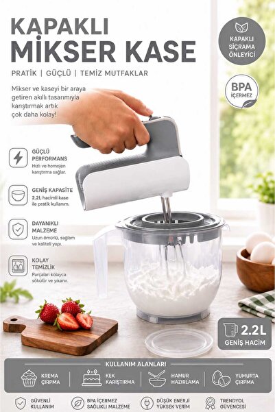 Herza House Kapaklı Milser Kabı 2.2 Litre
