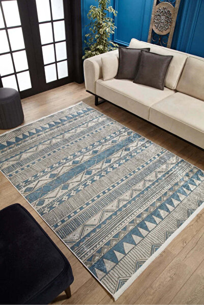 halinet Halı.Net White Modern Washable Non-Slip Living Room Carpet Haln-Hln1715