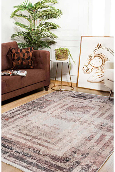 halinet Halı.Net Cream Modern Washable Non-Slip Living Room Carpet Haln-Hln1410