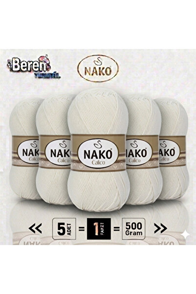 NAKO كاليكو-إكرو 3782- عبوة من 5 قطع - 100 جرام/240 متر - خيط للحياكة اليدوية...