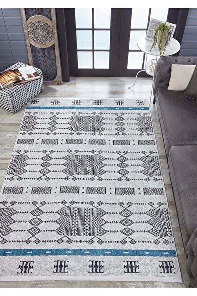 halinet Halı.Net Gray Modern Washable Non-Slip Living Room Carpet Haln-Hln1704