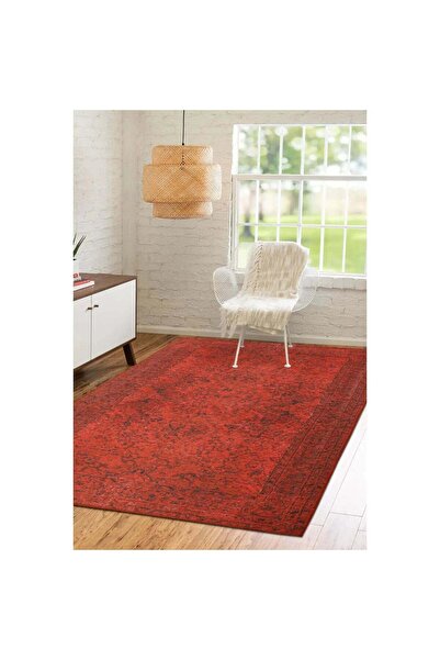 halinet Halı.Net Red Vintage Antique Washable Living Room Carpet Artl-Ba50-Re...