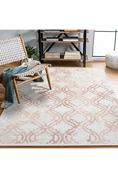 halinet Halı.Net Cream Modern Washable Non-Slip Living Room Carpet Cr-Royal-1...