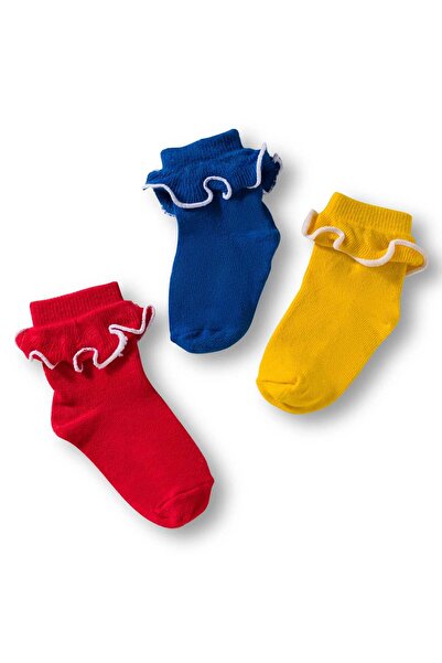 Cute Walk by Babyhug Ankle Length Solid Socks with Frill Detailing, Pack of 3...