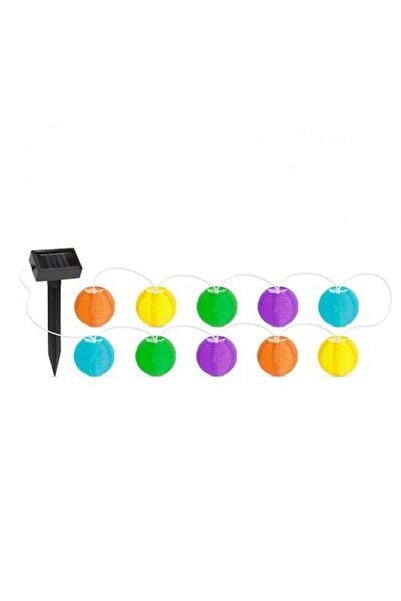 OEM String of 10 Solar Lanterns, LED, Different Colors, 3.7 m