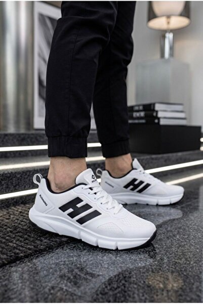SOLAZER Men's White Black Sneaker Casual Sneaker Sports Shoes 065