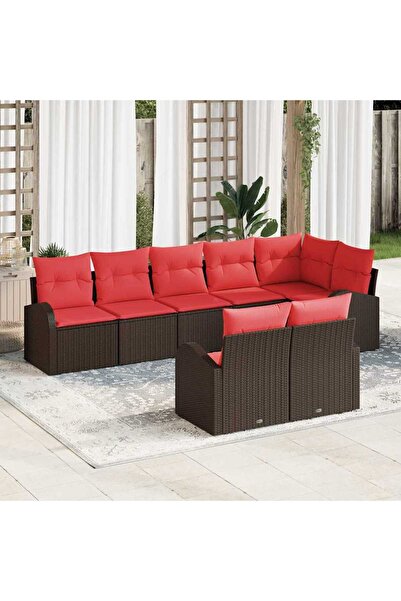 vidaxl Set de canapele pentru gradina Maro poliratan