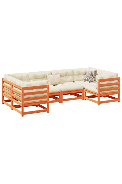 vidaxl Set mobilier de gradina cu perne, 6 piese, lemn masiv de pin