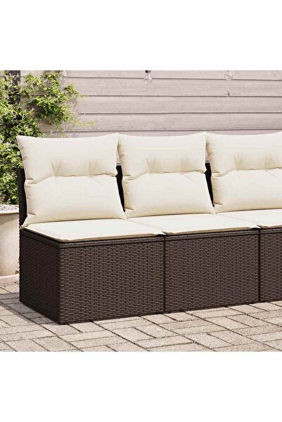 vidaxl Set canapele de gradina, 2 piese, cu perne, maro poliratan maro