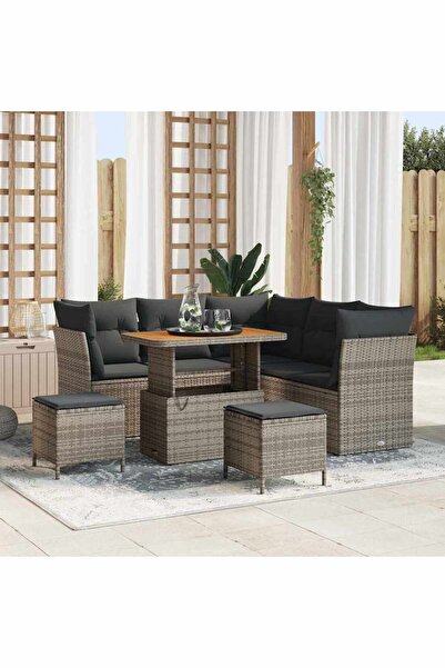 vidaxl Set de canapele pentru gradina 8 pcs Gri poliratan