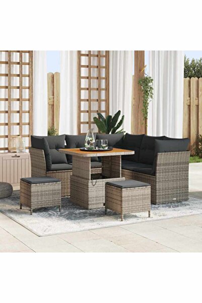 vidaxl Set de canapele pentru gradina 8 pcs Gri poliratan