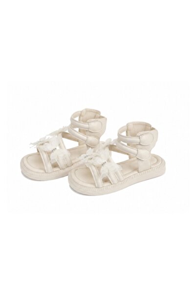 YASSO Sandale elegante copii cu flori decorative