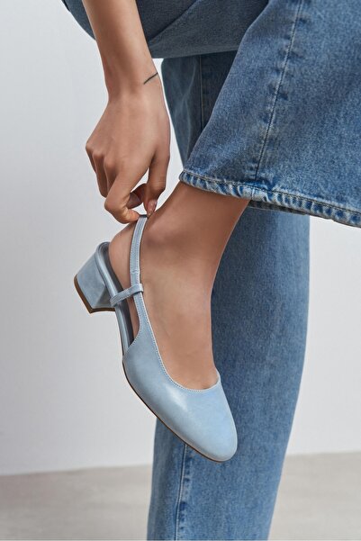 NİŞANTAŞI SHOES Balerini de damă Harmony Bebe, albastru, cu model rustic, cu ...