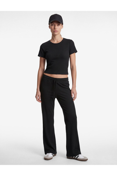 Koton Slim Fit Short Sleeve Crew Neck Crop Sports T-Shirt