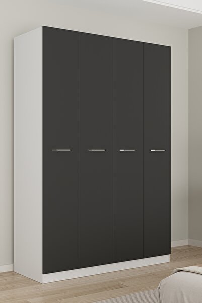 AEKA AE-3190 Burç 4 Kapaklı Çok Bölmeli Askılı Raflı ve Çekmeceli 210x140x53c...