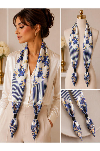 Becha Butik وشاح من قماش الساتان الفاخر