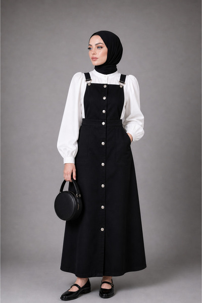 Viva Vogue Gabardin Kumaş Düğmeli Tesettür Jile