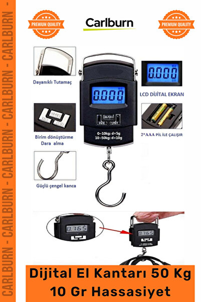 Carlburn #Tartı Hassas Ölçüm Işıklı Daralı Lcd Ekran Elektronik Dijital El Ka...