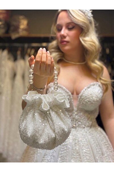 Bridal Luxe Premium Custom Design Sequined and Stone-Embellished Bridal Bag