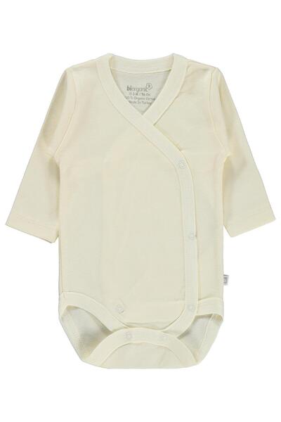 Biorganic Biorganic crossover snap-on bodysuit - yellow
