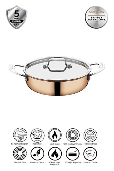 Copperson Titanium Yapışmaz Basık Tencere 24 CM