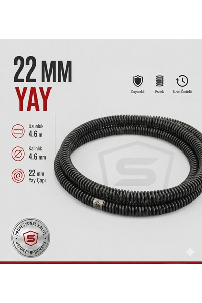 bimex 22 mm Profesyonel Kanal Açma Yayı - 4.5 Metre Ağır Hizmet Tipi Kilitli ...