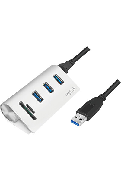 LogiLink USB hub CR0045 3x USB 3.2 gen 1 + Card reader White